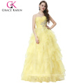 Grace Karin Strapless Off Shoulder Organza Long Ball Gown Western Quinceanera Vestido para filha CL3411-2